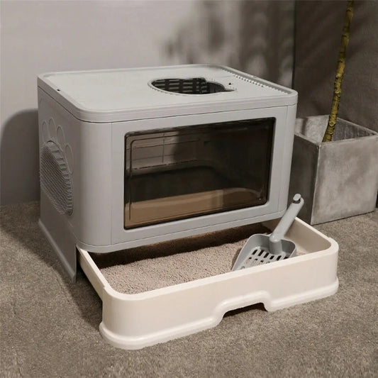 Foldable Cat Litter Box with Dual-Entry Design & Easy Cleaning | Space-Saving Solution for Tidy Homes 1