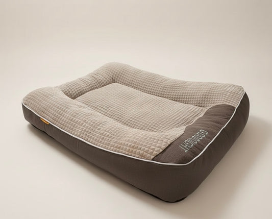 Orthopedic Dog Bed | Plush Polyester | XL, XXL & 3XL | Hand Washable | Brown & Grey