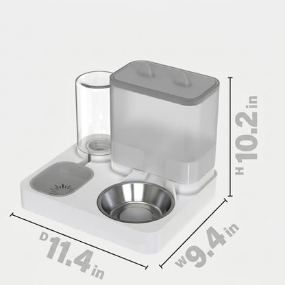 2-in-1 Gravity Pet Feeder & Water Dispenser – No Electricity, Food-Grade PP Plastic