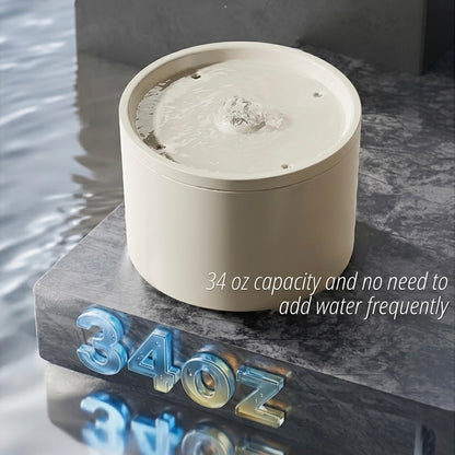 Ceramic Cat Water Fountain – 4-Layer Filtration, Ultra-Silent 20dB & USB Powered