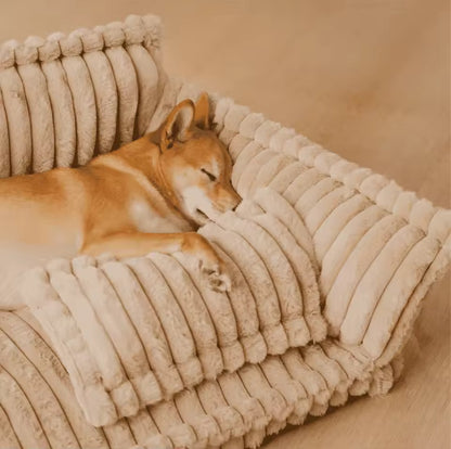 Orthopedic Dog Bed with Elevated Headrest & Joint Support
