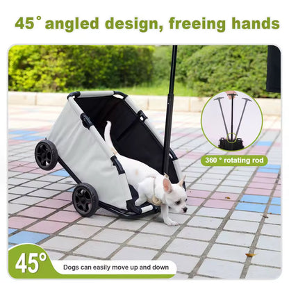 Foldable Pet Stroller – Lightweight with 360° Wheels for Small Dogs & Cats