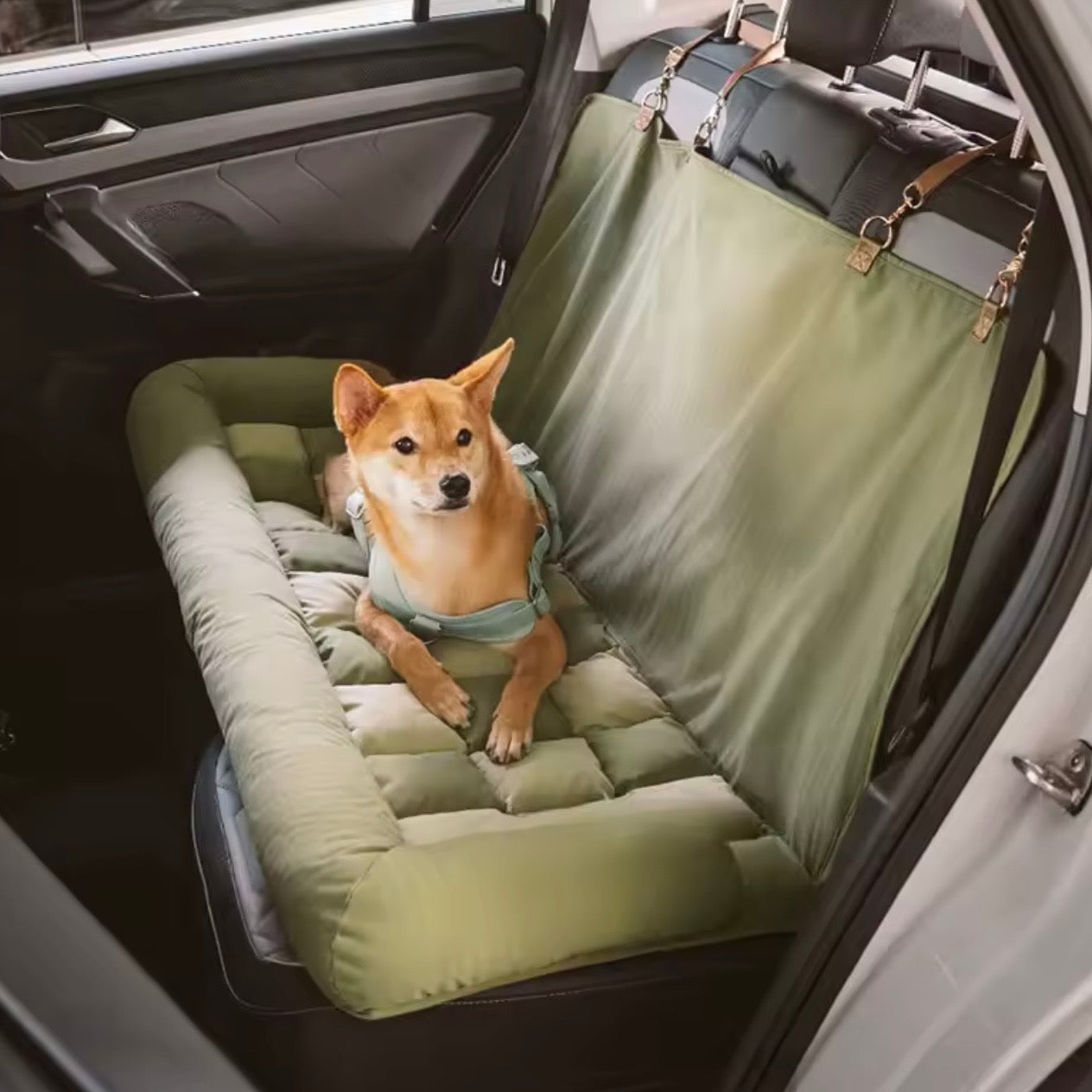Large Dog Car Seat Bed – Waterproof & Bolstered with Anti-Slip Base