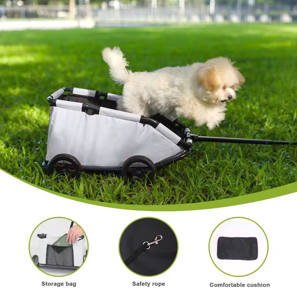Foldable Pet Stroller – Lightweight with 360° Wheels for Small Dogs & Cats