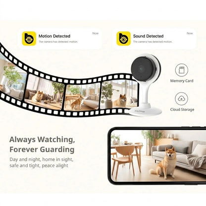 Smart Indoor Pet Camera | 2K Resolution with Night Vision & Two-Way Audio | Ideal Dog & Cat Monitor