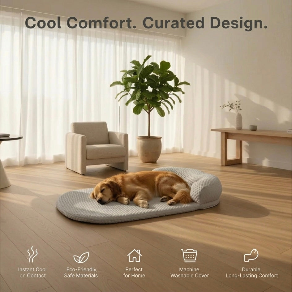 Orthopedic Cooling Dog Bed with Gel Mat & Joint Support