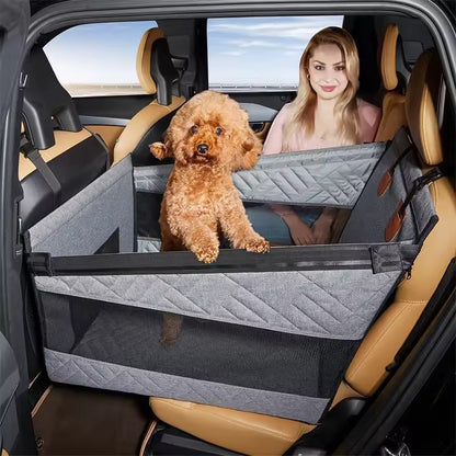Car Seat Extender for Dogs – Hard Bottom & Waterproof with Adjustable Straps