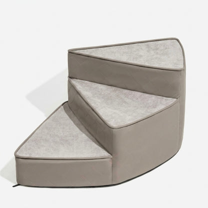 Spiral Dog Stairs – Water-Repellent Faux Leather & Joint-Friendly Sponge