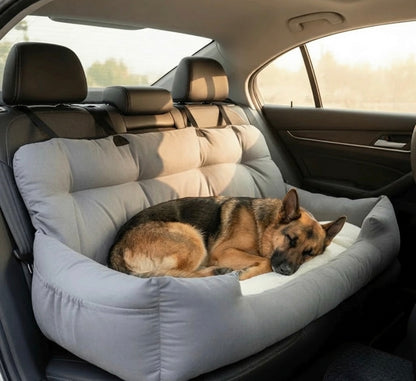 Adjustable Dog Car Seat – Soft Cotton Interior & Safety Straps