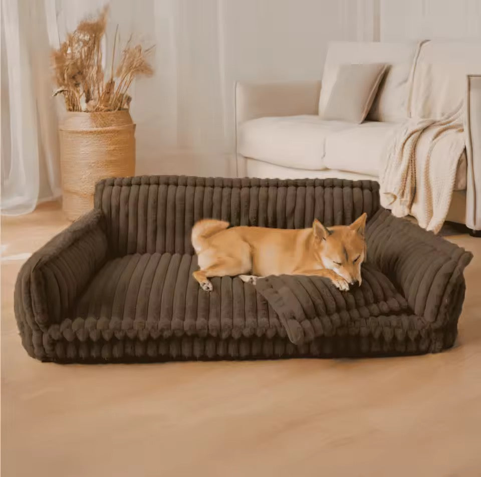 Orthopedic Dog Bed with Elevated Headrest & Joint Support