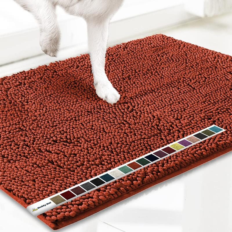Absorbent Chenille Entryway Rug with Non-Slip Backing | Washable Indoor Mat for Easy Cleaning 12