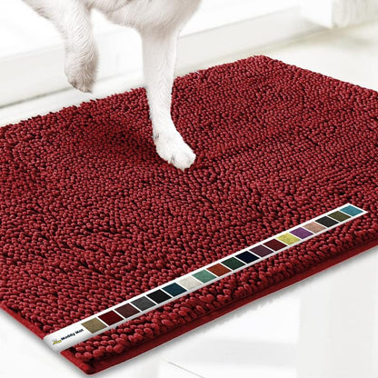 Absorbent Chenille Entryway Rug with Non-Slip Backing | Washable Indoor Mat for Easy Cleaning 13