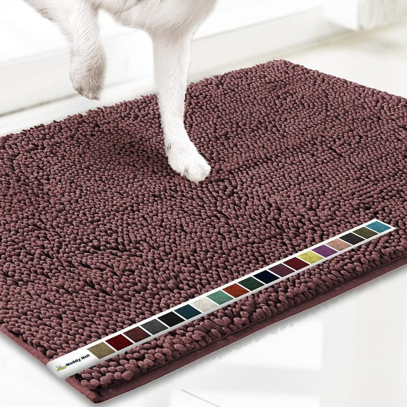 Absorbent Chenille Entryway Rug with Non-Slip Backing | Washable Indoor Mat for Easy Cleaning 15