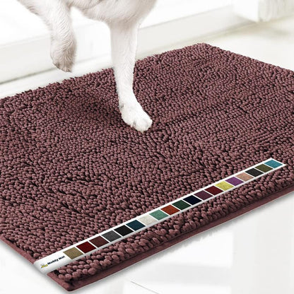 Absorbent Chenille Entryway Rug with Non-Slip Backing | Washable Indoor Mat for Easy Cleaning 15