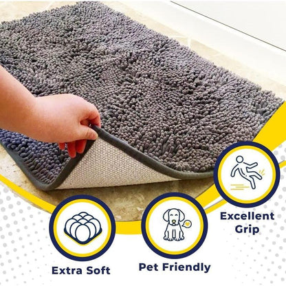 Absorbent Chenille Entryway Rug with Non-Slip Backing | Washable Indoor Mat for Easy Cleaning 7
