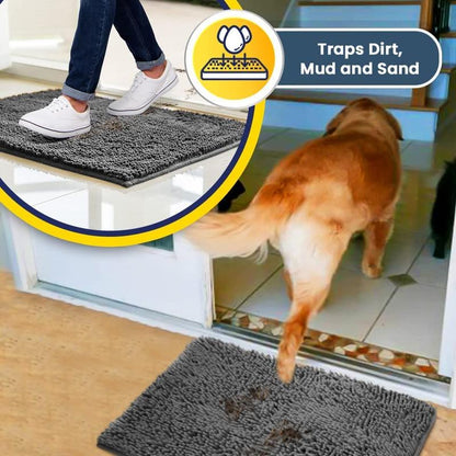 Absorbent Chenille Entryway Rug with Non-Slip Backing | Washable Indoor Mat for Easy Cleaning 8