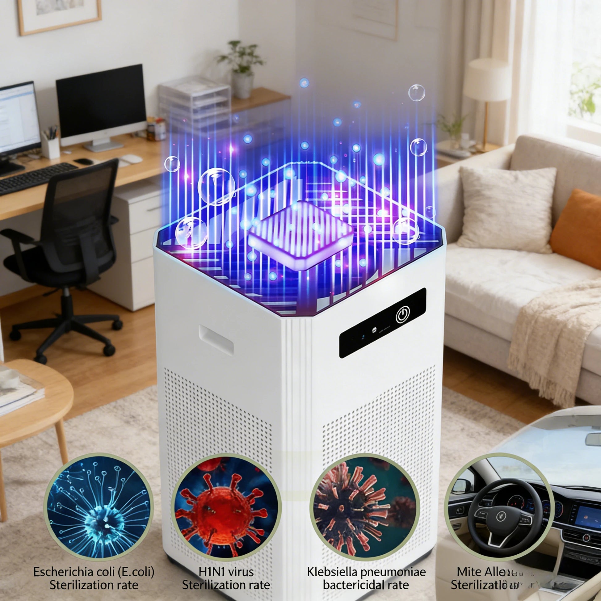 Air Purifier | HEPA Filter with 360° Air Intake & Ultra Quiet Operation | Ideal Air Filter for Home and Office 1