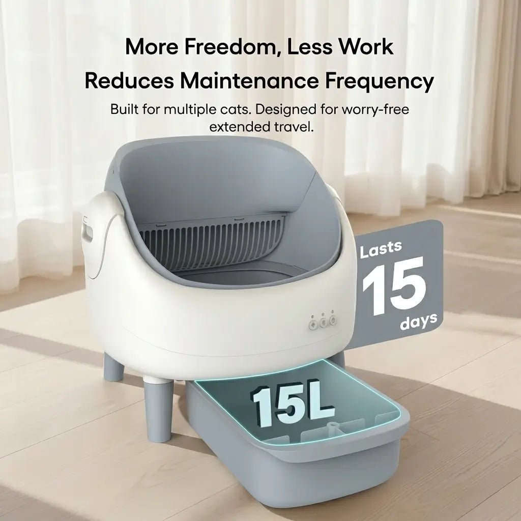 Automatic Cat Litter Box with Smart App Control & 15L Capacity for Hassle-Free Cleaning 3