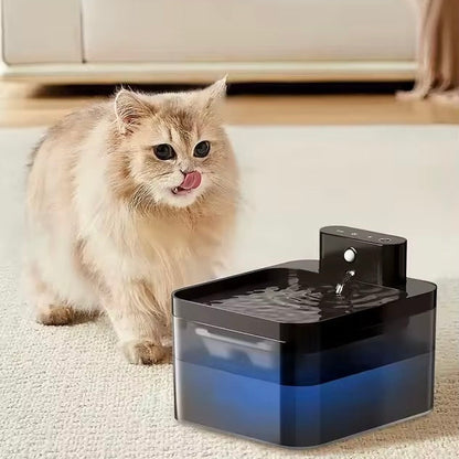 Automatic Cat Water Fountain | 2.2L | Infrared Sensor | USB-C Rechargeable | Quiet | Black