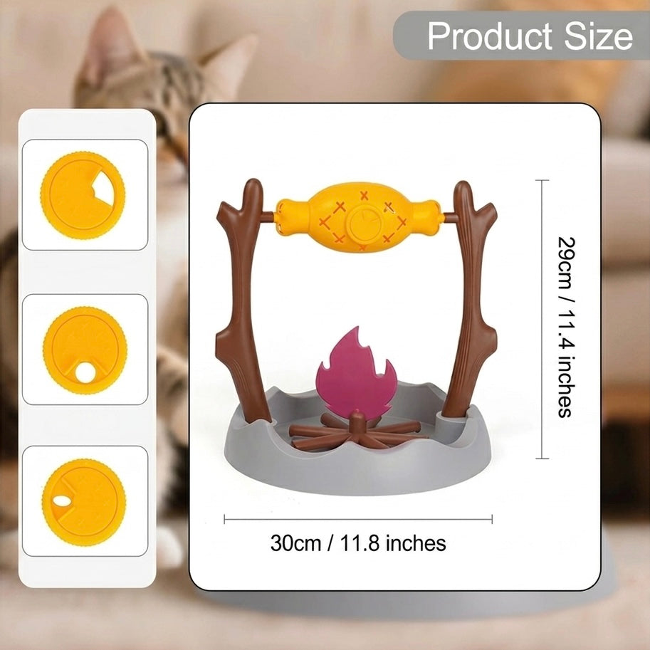 Interactive Cat Slow Feeder – Rotating Drumstick Dispenser with Adjustable Food Release