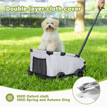 Foldable Pet Stroller – Lightweight with 360° Wheels for Small Dogs & Cats
