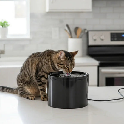 Ceramic Cat Water Fountain with Ultra-Silent Pump | 1L Capacity for Enhanced Hydration 8