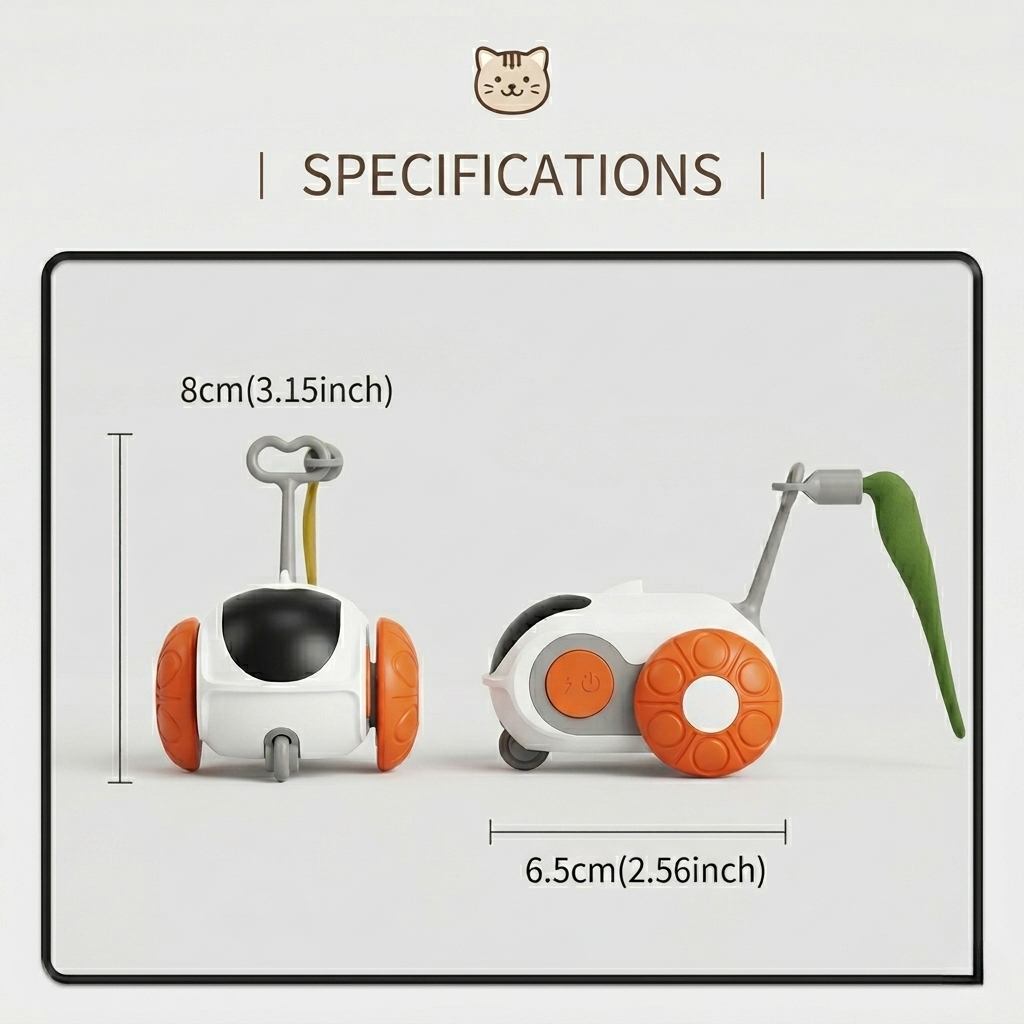 Chase Buddy | Interactive Cat Toy with Remote Control & Feather Wand | Engaging Play for Cats 4
