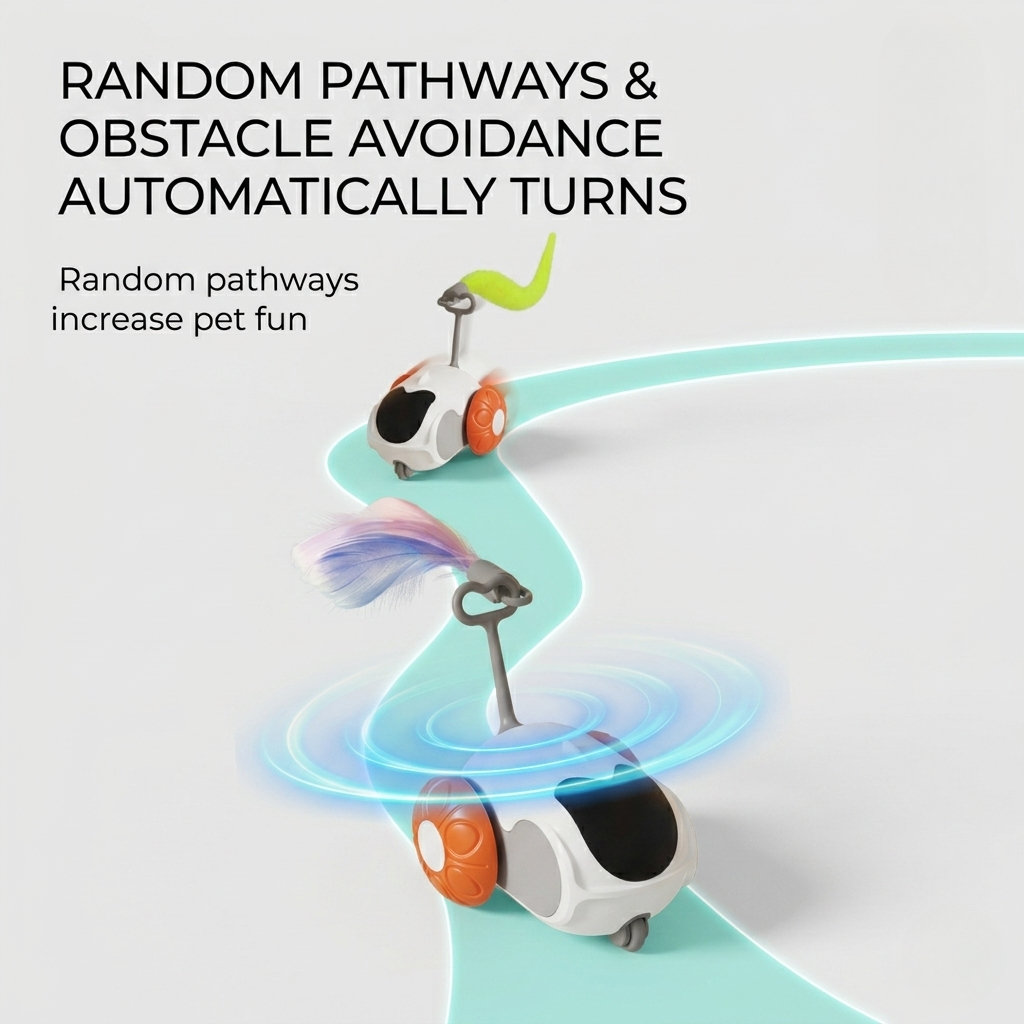 Chase Buddy | Interactive Cat Toy with Remote Control & Feather Wand | Engaging Play for Cats 5