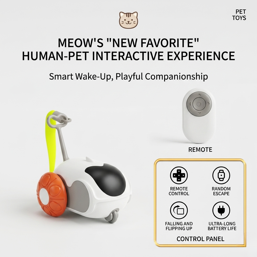 Chase Buddy | Interactive Cat Toy with Remote Control & Feather Wand | Engaging Play for Cats 6