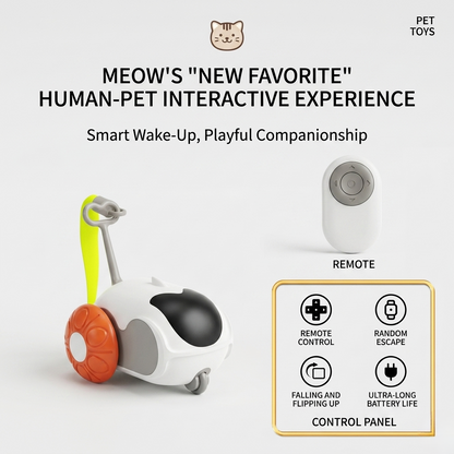 Chase Buddy | Interactive Cat Toy with Remote Control & Feather Wand | Engaging Play for Cats 6