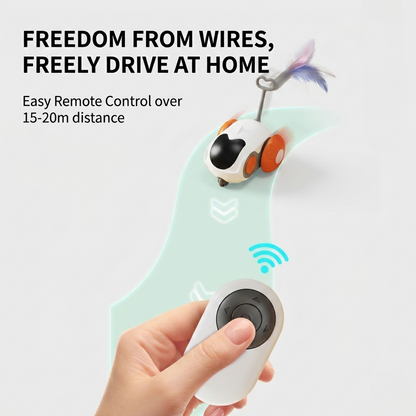 Chase Buddy | Interactive Cat Toy with Remote Control & Feather Wand | Engaging Play for Cats 7