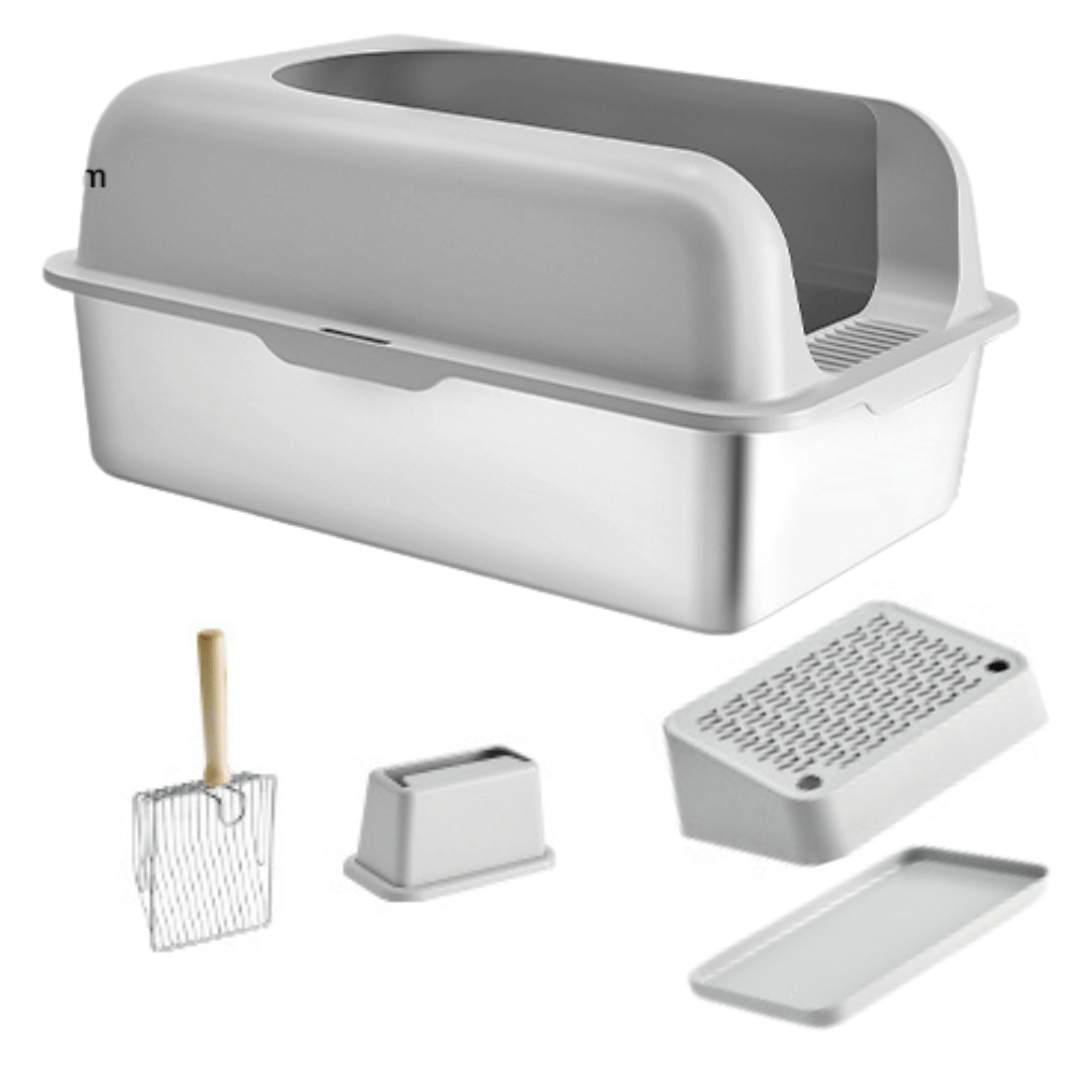 Clever Step | Extra Large Cat Litter Box with High-Sided Design | Stainless Steel Tray for Mess-Free Floors 7