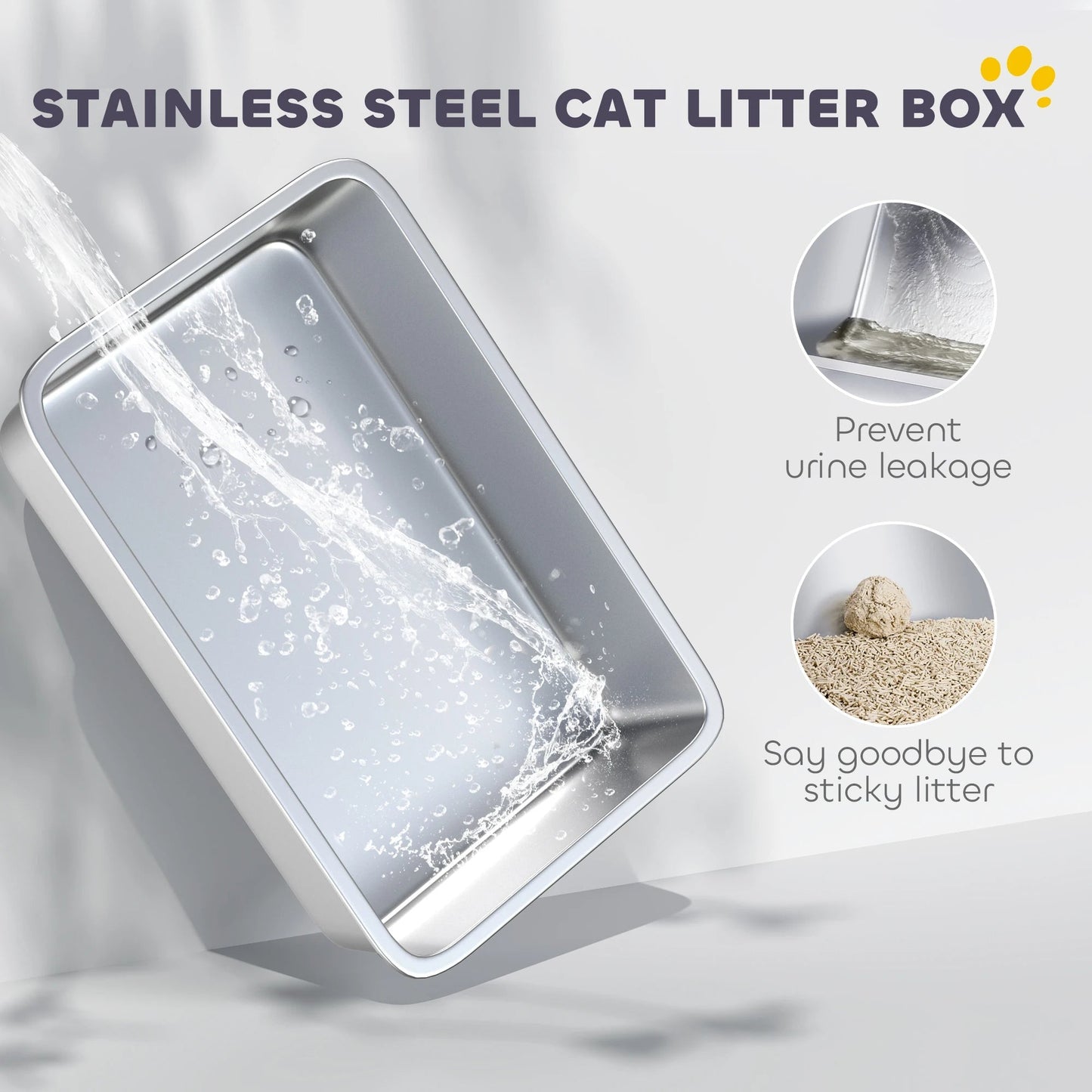 Comfort Haven | Cat Litter Box with Easy Clean Tray & Private Enclosure | Durable Stainless Steel for Odor Control 3