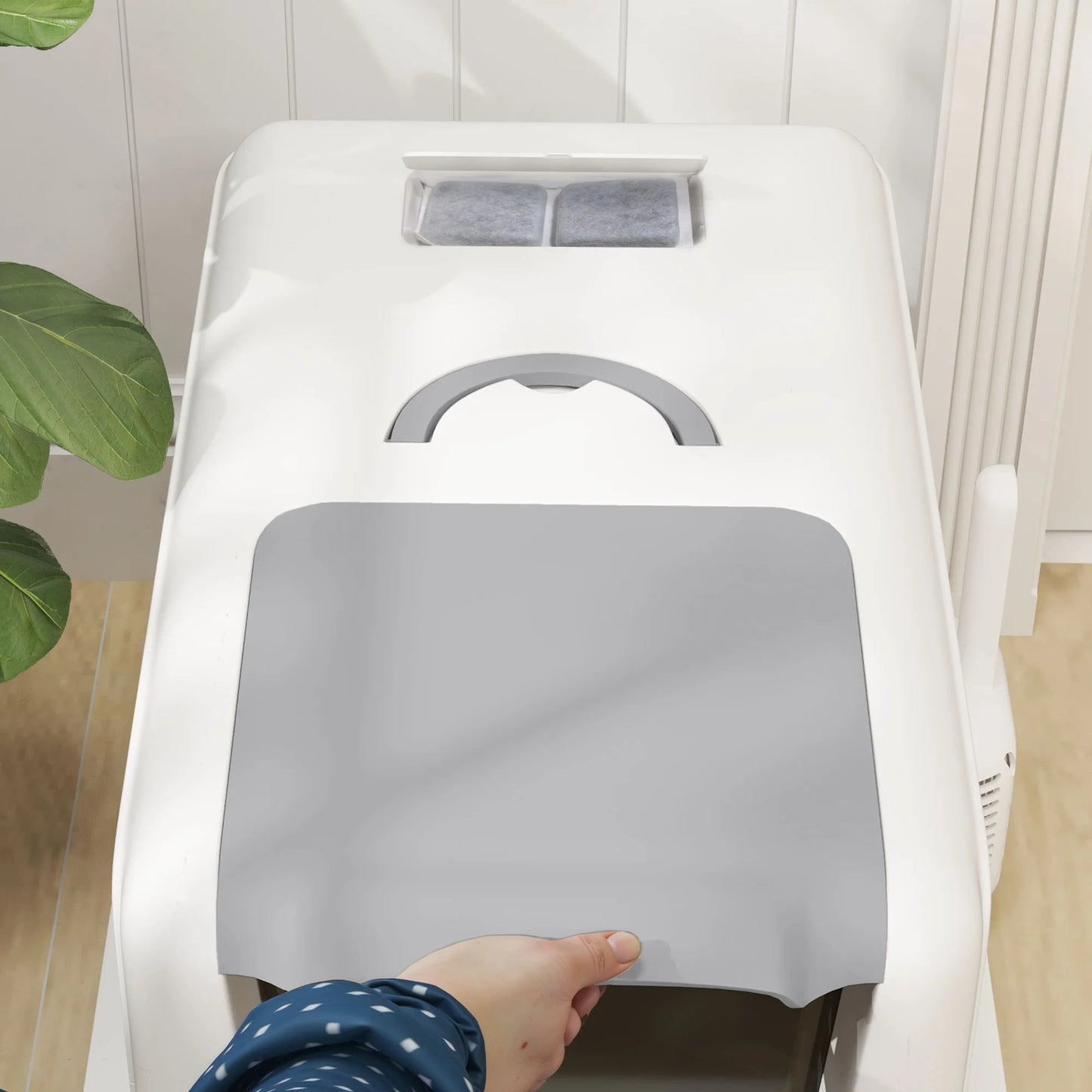 Comfort Haven | Cat Litter Box with Easy Clean Tray & Private Enclosure | Durable Stainless Steel for Odor Control 4