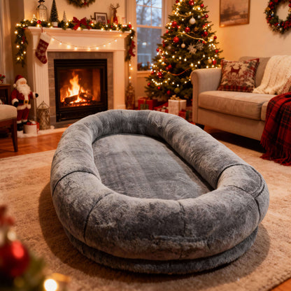 Comfort Haven | Large Dog Bed with Plush Faux Fur & Storage Pocket | Cozy Napping Space for Ultimate Relaxation 7