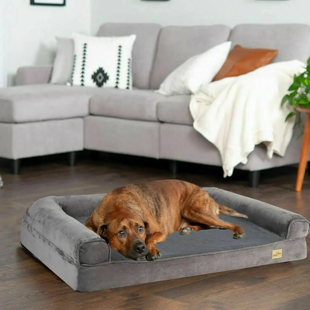 Comfort Haven | Large Orthopedic Dog Bed with Bolster & Waterproof Liner | Ultimate Support for Large Breeds 1