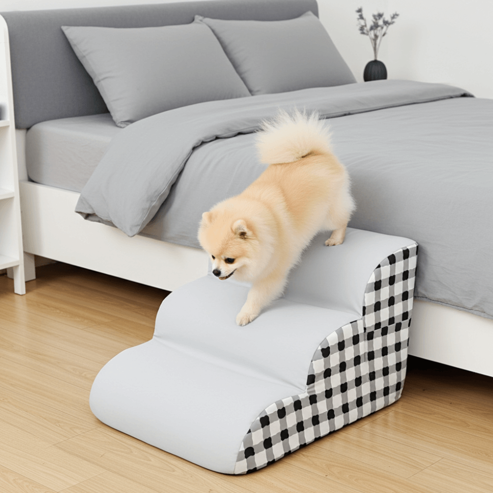 Comfy Bridge | Dog Stairs for Bed with Gentle Slope & Non-Slip Base | Safe Steps for Easy Mobility 3