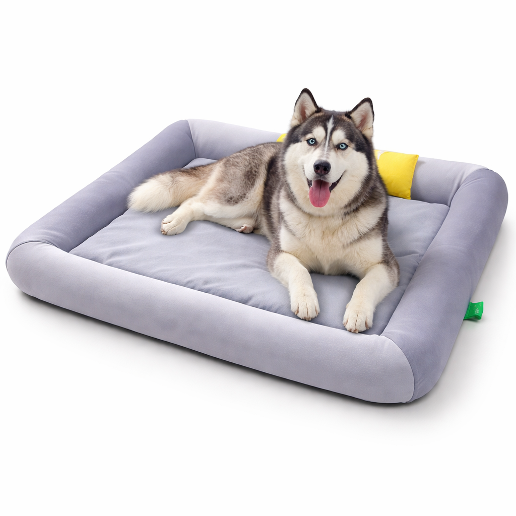 Cooling Dog Bed | Waterproof Design with Breathable Cooling Technology | Plush Comfort for Summer Relaxation 2