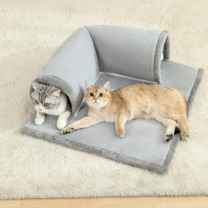 Cozy Cat Bed | Plush Tunnel Design with Engaging Play Area | Multifunctional Retreat for Indoor Cats 2