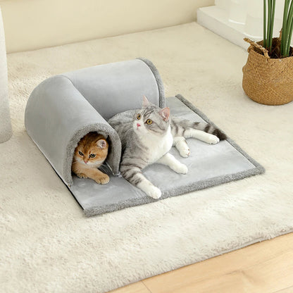 Cozy Cat Bed | Plush Tunnel Design with Engaging Play Area | Multifunctional Retreat for Indoor Cats 3