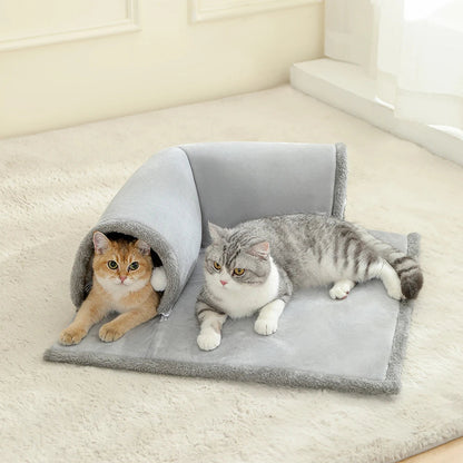 Cozy Cat Bed | Plush Tunnel Design with Engaging Play Area | Multifunctional Retreat for Indoor Cats 5