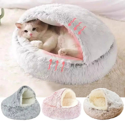 Cozy Cat Cave | Plush Cat Bed with Soft Textures for Ultimate Comfort 1