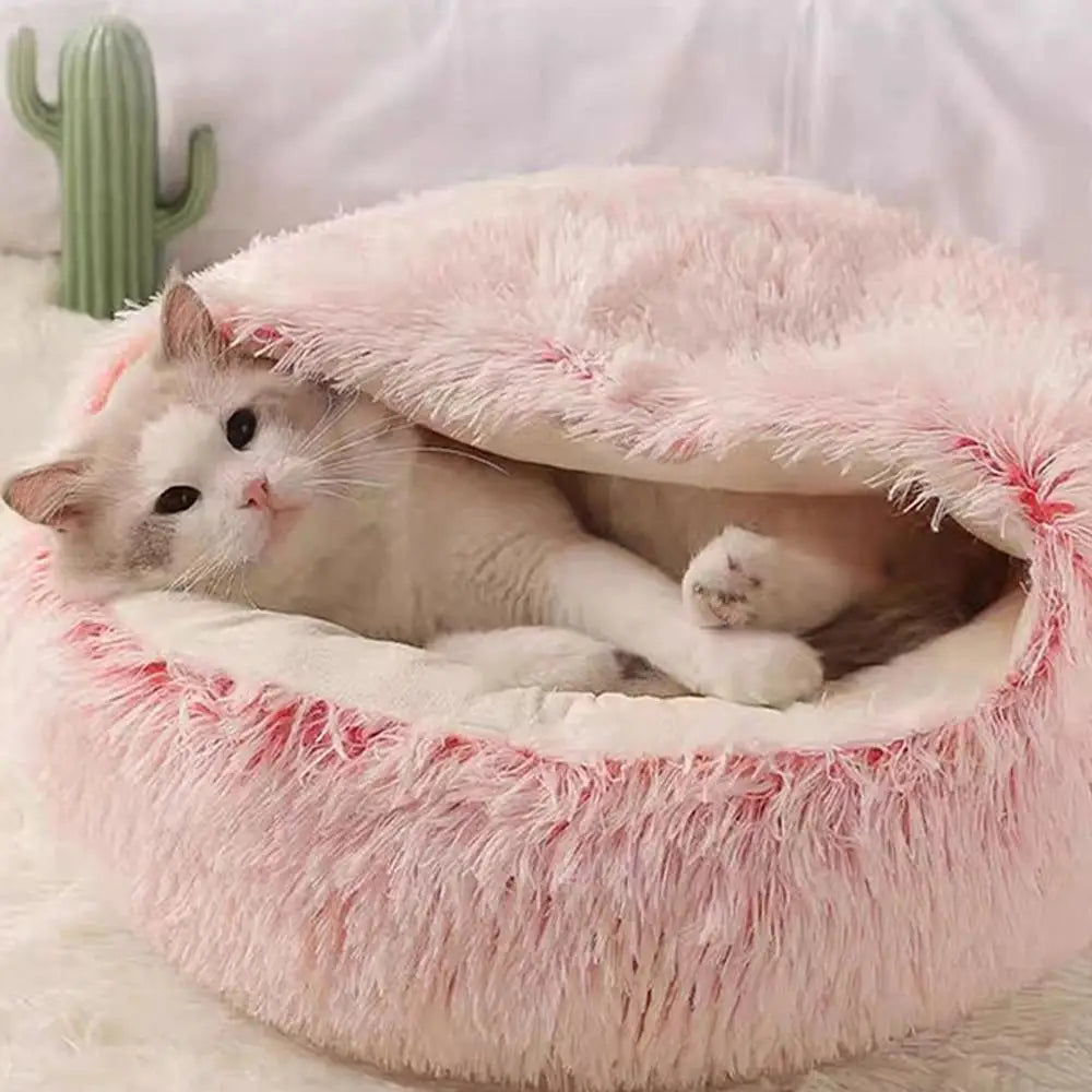 Cozy Cat Cave | Plush Cat Bed with Soft Textures for Ultimate Comfort 4