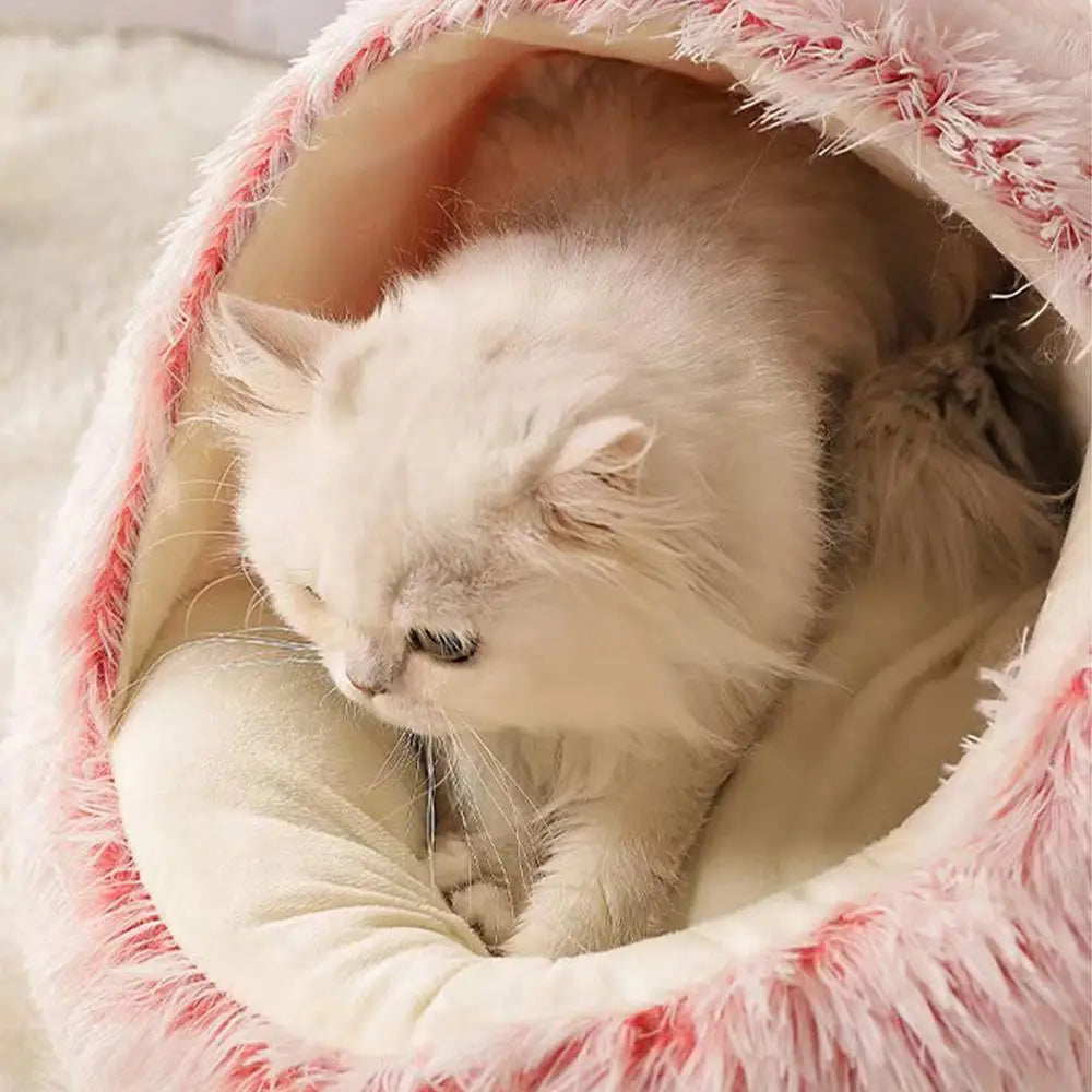 Cozy Cat Cave | Plush Cat Bed with Soft Textures for Ultimate Comfort 8