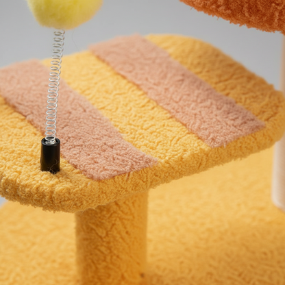 Cozy Cat Perch Station | Soft Plush Activity Center with Scratching Post | Engaging Playtime for Cats 5