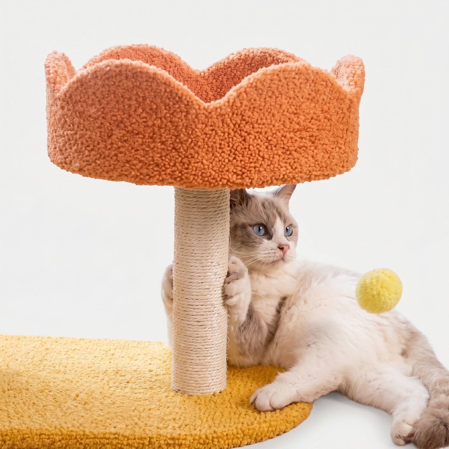 Cozy Cat Perch Station | Soft Plush Activity Center with Scratching Post | Engaging Playtime for Cats 7