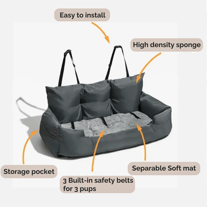 Cozy Pet Collection | Travel Dog Bed with Adjustable Safety Straps | Comfortable Space for Pets on the Go 2