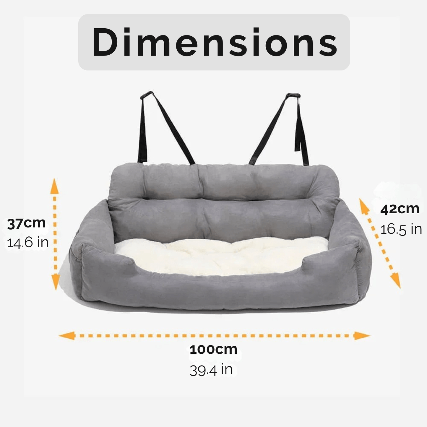 Cozy Pet Collection | Travel Dog Bed with Adjustable Safety Straps | Comfortable Space for Pets on the Go 5