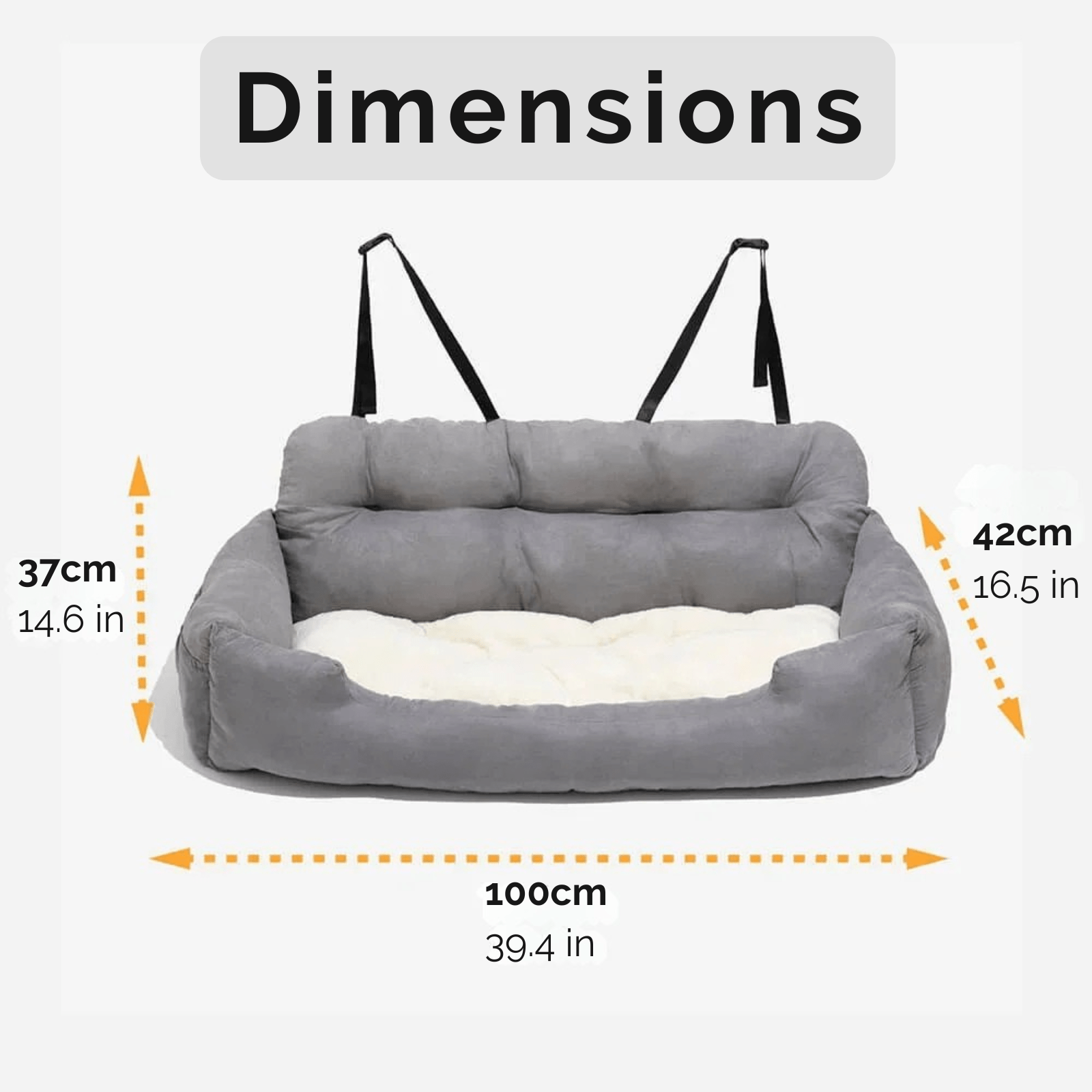 Cozy Pet Collection | Travel Dog Bed with Adjustable Safety Straps | Comfortable Space for Pets on the Go 5