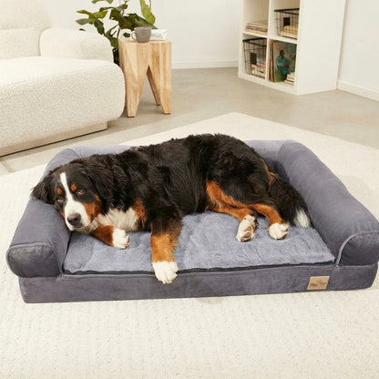 Orthopedic Dog Bed with Bolster & Waterproof Liner